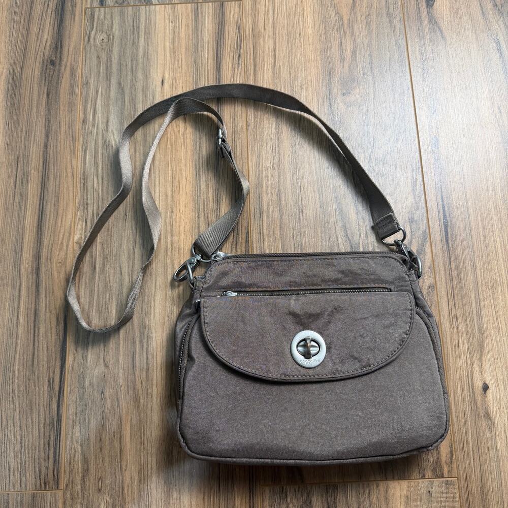 Baggallini Calais Crossbody Bag Sterling Shimmer Nylon 9.5" x 7" x 3" RFID